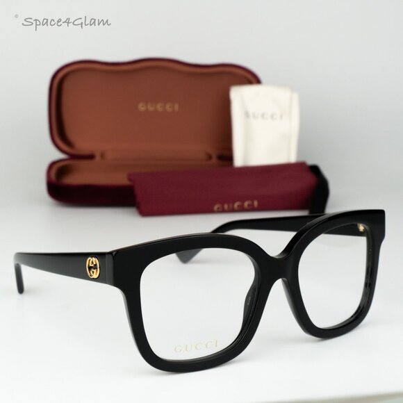 Gucci Women Eyeglasses Black Demo Square GG1258O 004 BRAND NEW - Picture 1 of 10